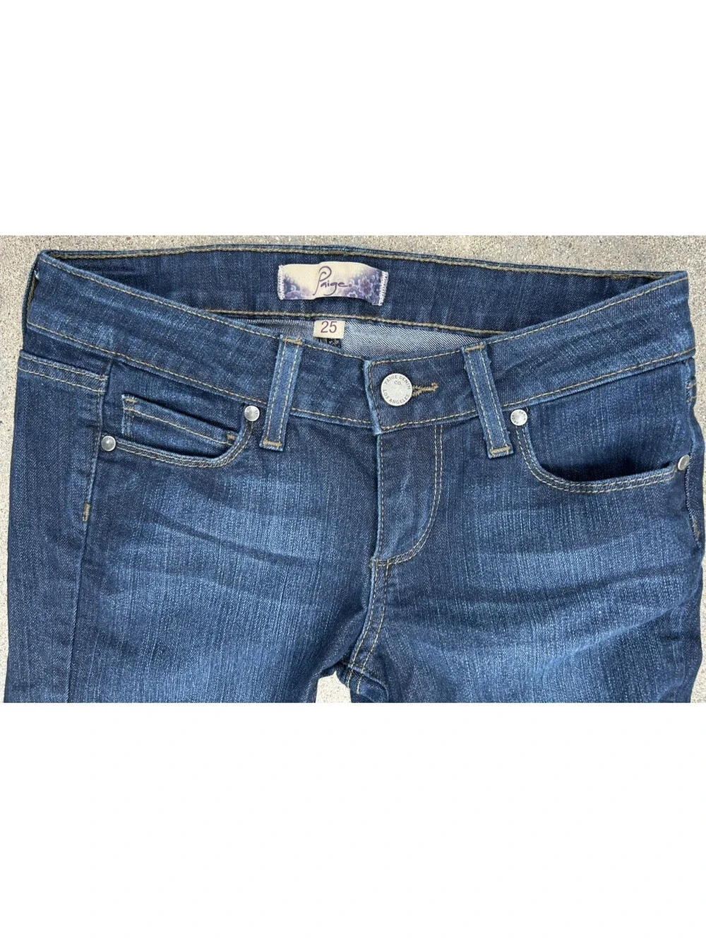 Paige Skyline Made in USA Bootcut Stretch Denim Jeans Womens 25W x 32.5L Rise 7